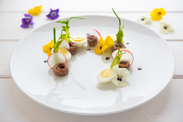 Composed salad with quail eggs Composed salad with quail eggs