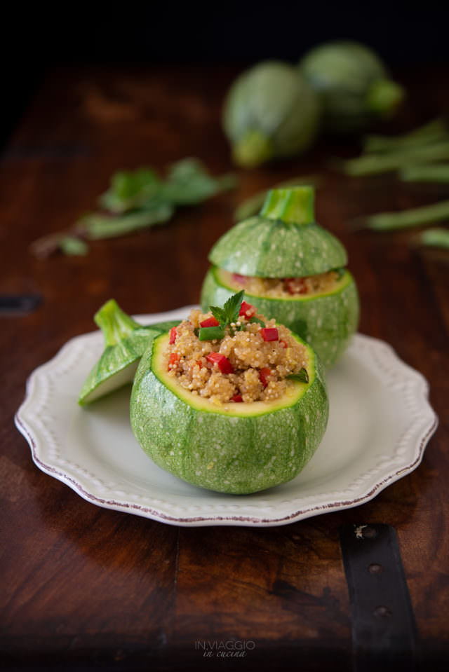 Round courgettes stuffed with quinoa and vegetables Round courgettes stuffed with quinoa and vegetables