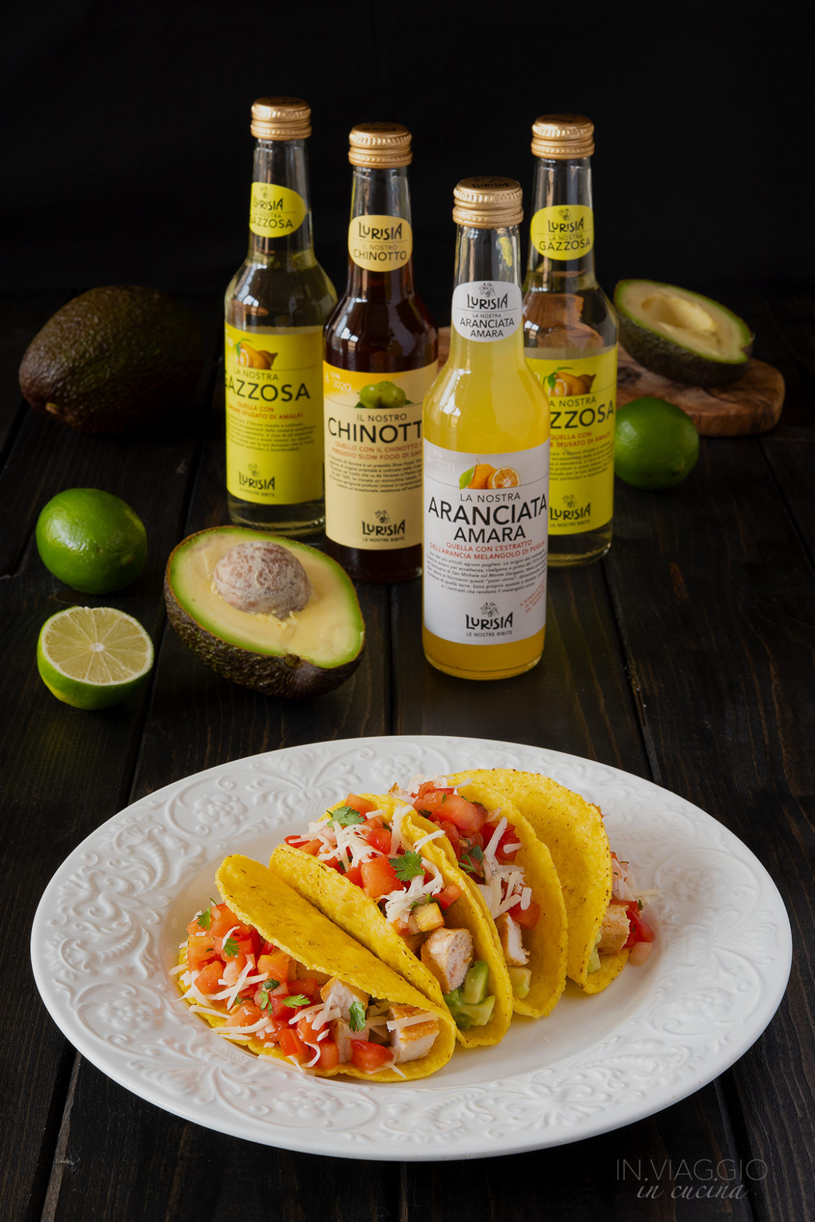 Tacos con pollo e pico de gallo