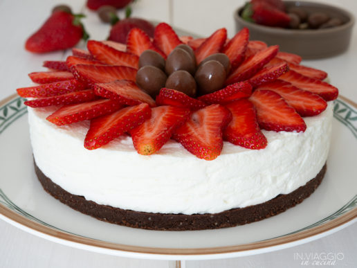 Ricotta cheesecake with strawberries and chocolate Ricotta cheesecake with strawberries and chocolate