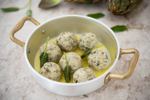Artichoke gnudi with butter and sage Artichoke gnudi with butter and sage
