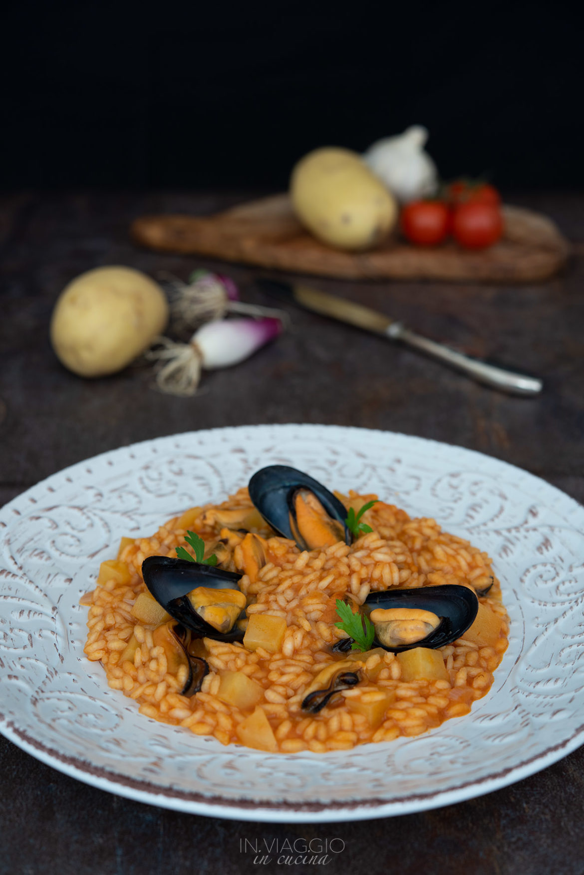 risotto rosso con le cozze
